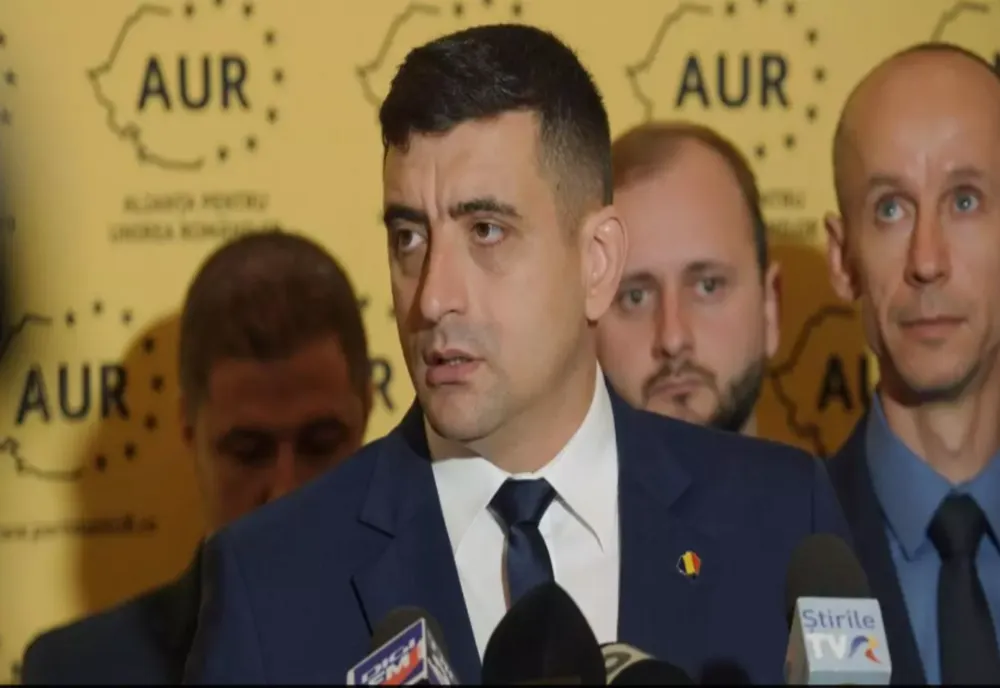 Protest AUR în Parlament. George Simion: „Legea pensiilor, propagandistică. Nu se va aplica niciodată”