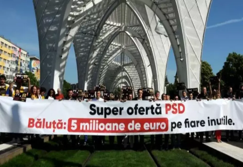 Protest de amploare al AUR la Eroii Revoluției împotriva „gării vieneze” construite de Primăria Sectorului 4