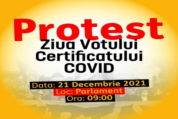 AUR organizează un protest masiv în Bucuresti impotriva certificatului verde la locul de muncă