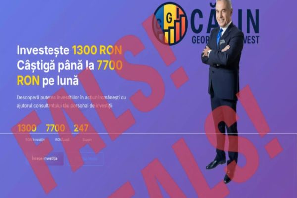 NUMELE ȘI IMAGINEA LUI CĂLIN GEORGESCU, FOLOSITE ILEGAL, ÎN SCOPURI FINANCIARE. ANUNȚUL FOSTULUI PREZIDENȚIABIL